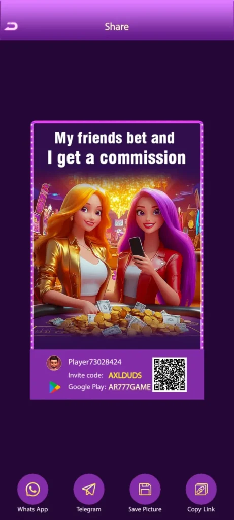 AR777 referral bonus invite friends and earn unlimited rewards